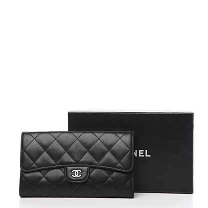 Chanel Lambskin Quilted Large Flap Wallet Black 15 of 15