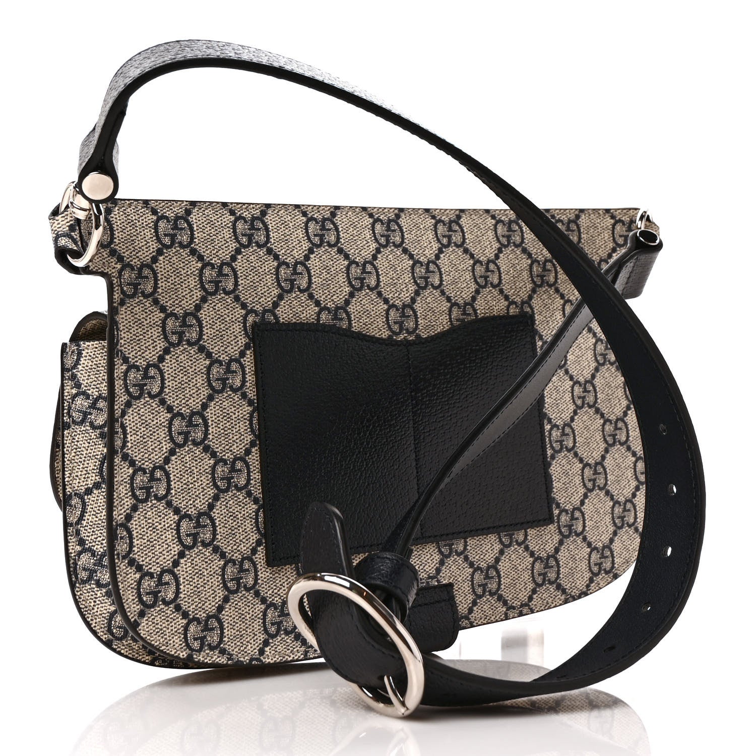 Gucci GG Supreme Monogram Textured Dollar Calfskin Blondie Belt Bag Beige Blue 2 of 10