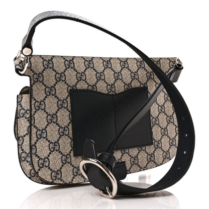 Gucci GG Supreme Monogram Textured Dollar Calfskin Blondie Belt Bag Beige Blue 2 of 10
