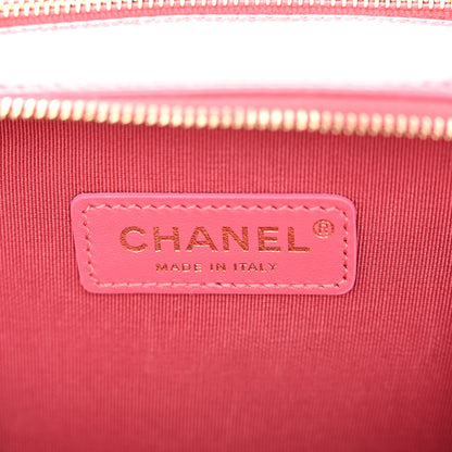 Chanel Glazed Aged Calfskin Quilted Small Top Handle Vanity Case Dark Pink 7 of 11