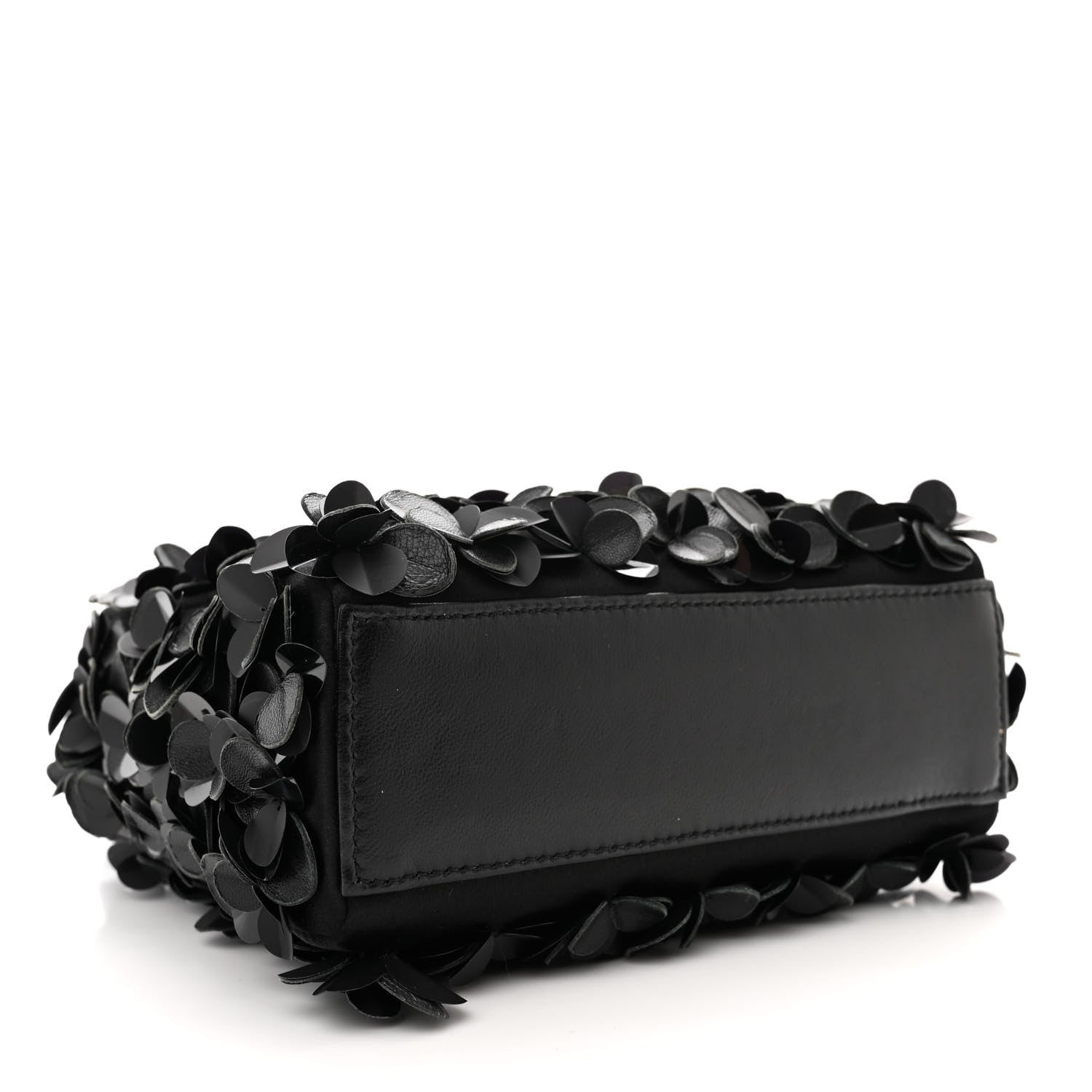 Christian Dior Lambskin Satin Sequin Floral Mini Lady Dior Black 5 of 13
