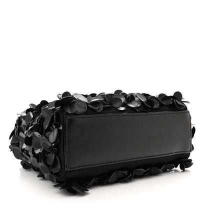 Christian Dior Lambskin Satin Sequin Floral Mini Lady Dior Black 5 of 13