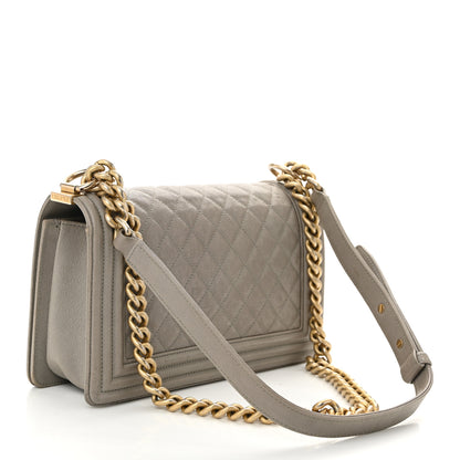 Chanel Caviar Quilted Medium Boy Flap Grey 3 of 11