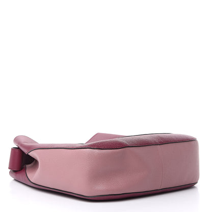 Burberry Soft Grain Calfskin Bi-Color Small Elmstone Hobo Dark Plum Dusty Pink 4 of 9