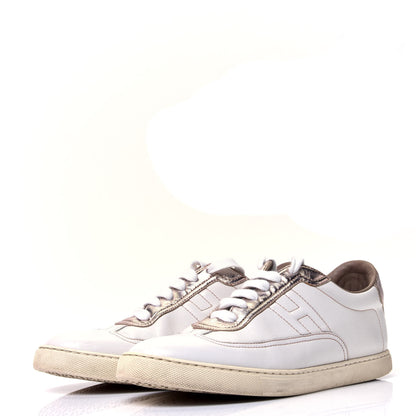 Hermes Swift Nappa Quicker Sneakers 38 Blanc Or Rose 4 of 10
