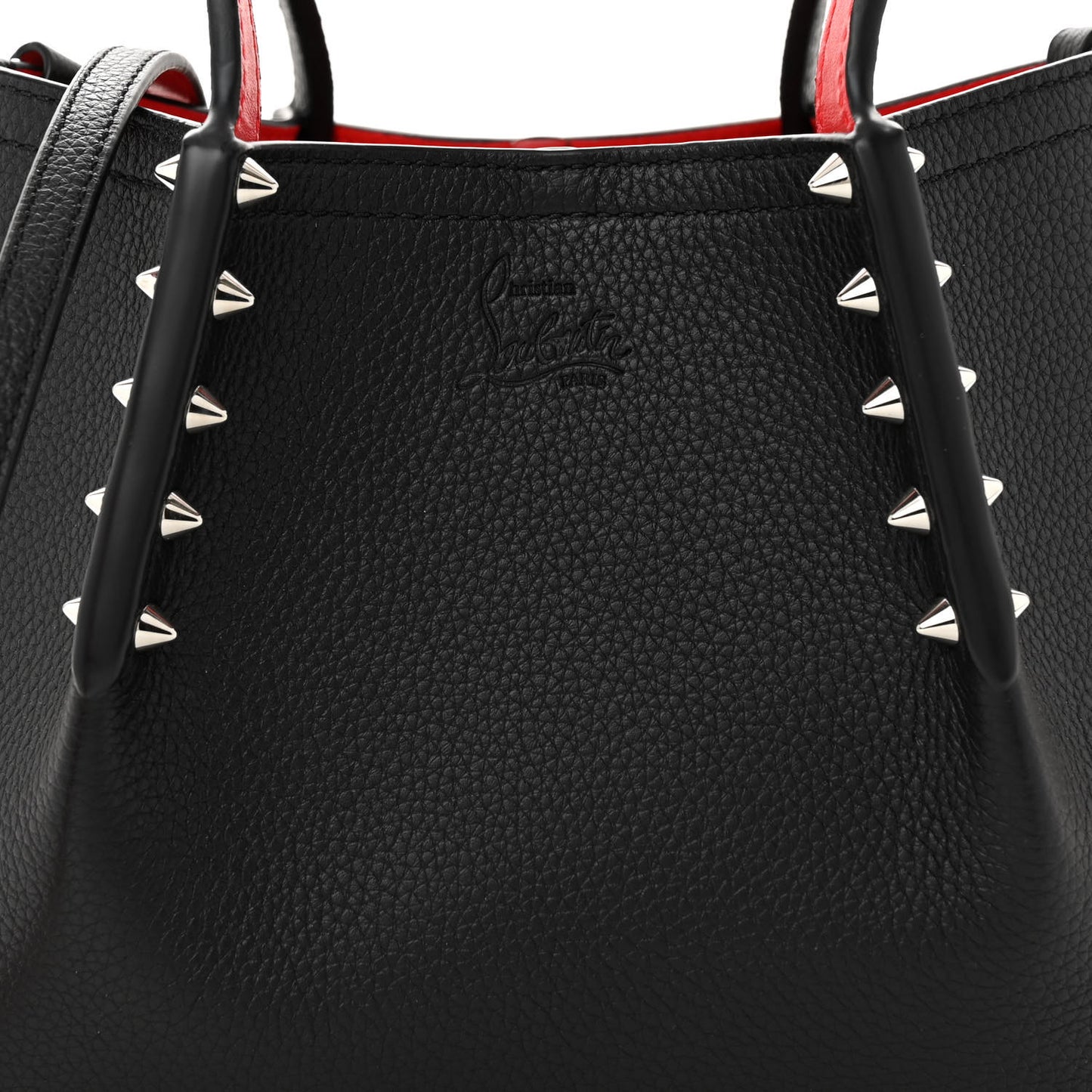 Calfskin Spiked Mini Cabarock Shopper Tote Black