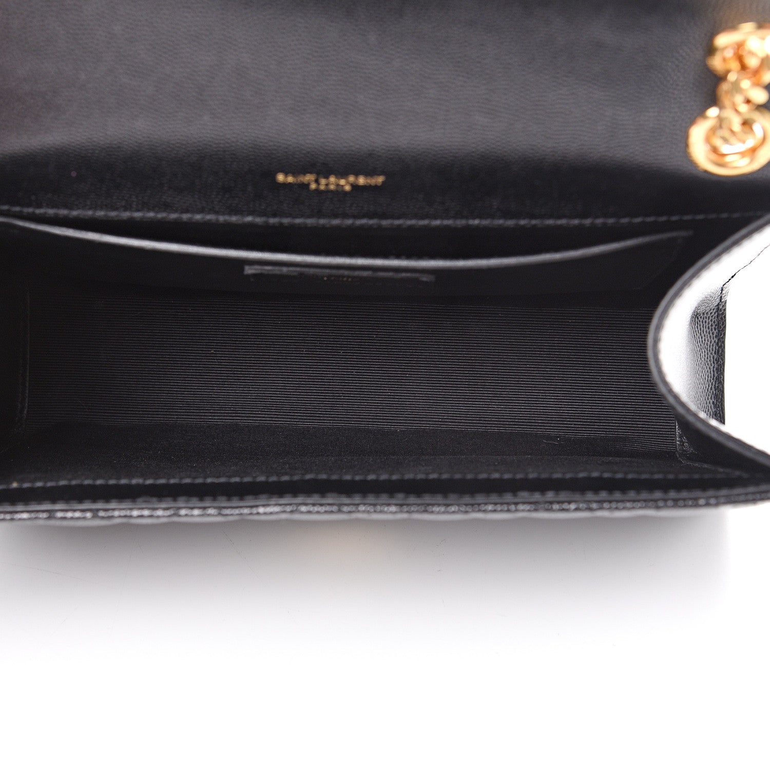 Saint Laurent Grain De Poudre Textured Mixed Matelasse Triquilt Medium Monogram Satchel Black 4 of 9