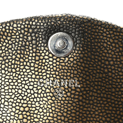 Chanel Metallic Caviar Half Moon Wallet On Chain WOC Bronze 6 of 10