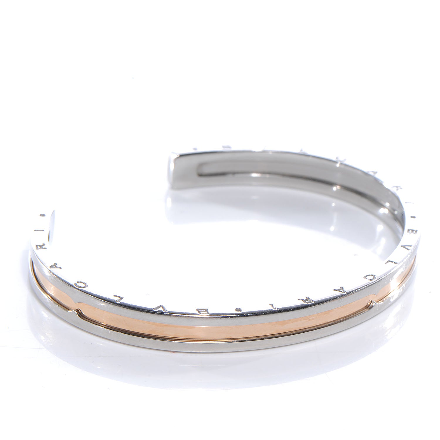 Bulgari BVLGARI 18k Yellow Gold and Steel B.Zero1 Cuff Medium 4 of 5