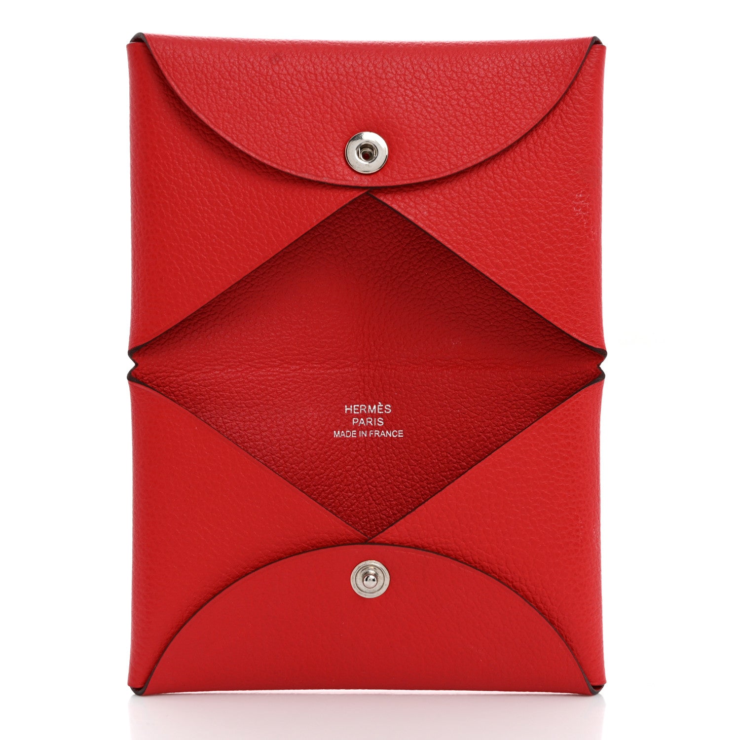 Hermes Evercolor Calvi Card Case Rouge De Coeur 5 of 8
