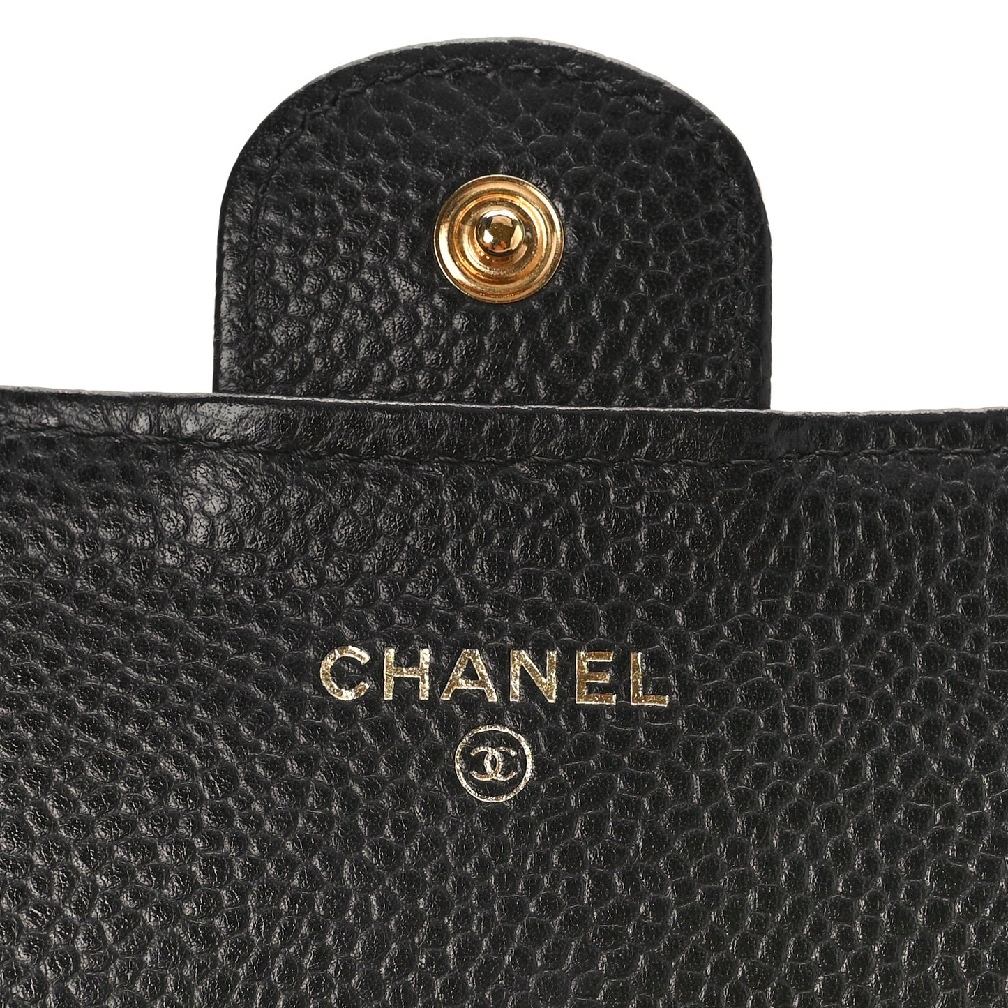 Caviar Quilted Large Gusset Flap Wallet Black