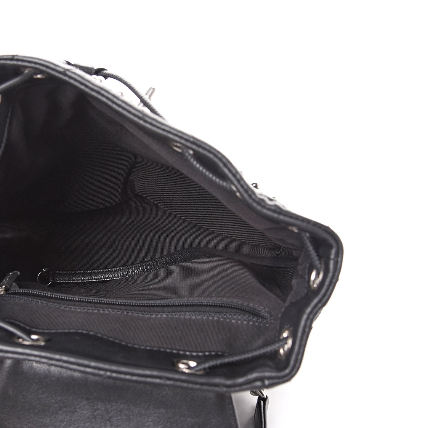 Lambskin Chevron Quilted Studded Stud Wars Backpack Black