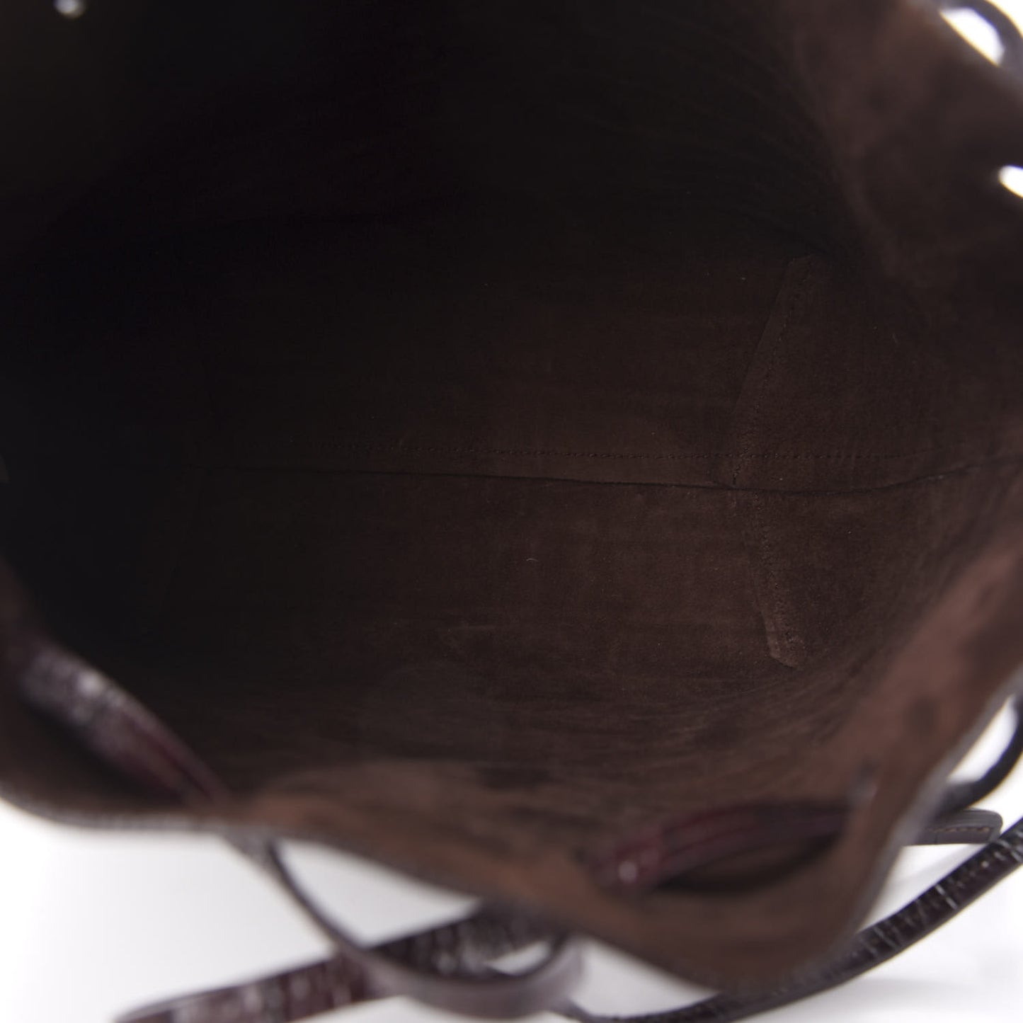 Crocodile Embossed Bucket Bag Burgundy