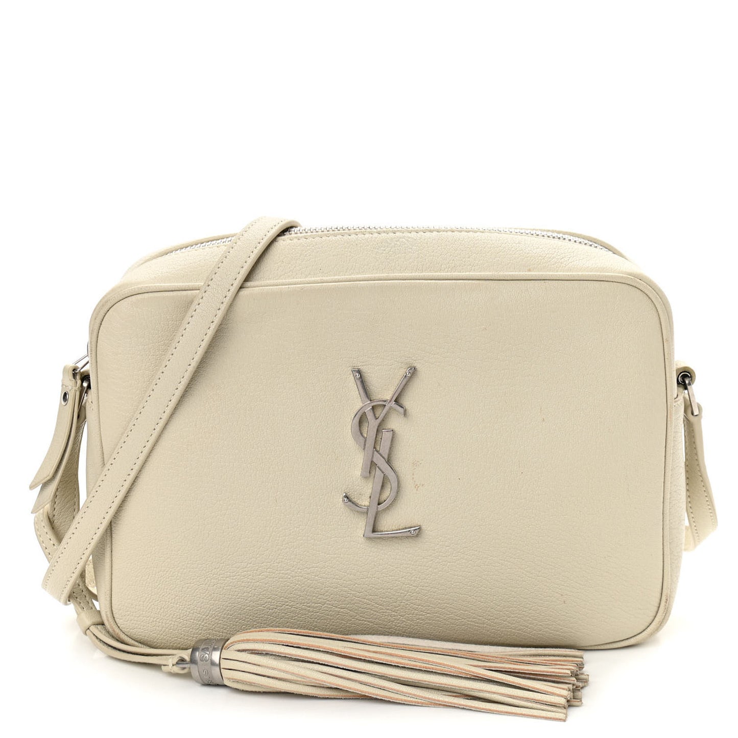 Lambskin Monogram Small Lou Camera Bag White