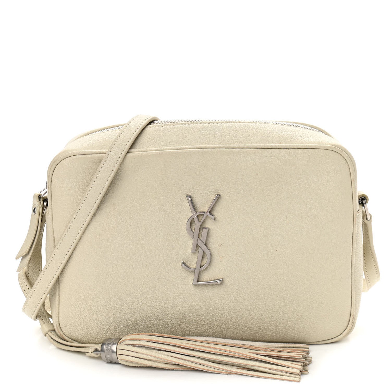 Saint Laurent Lambskin Monogram Small Lou Camera Bag White 1 of 15