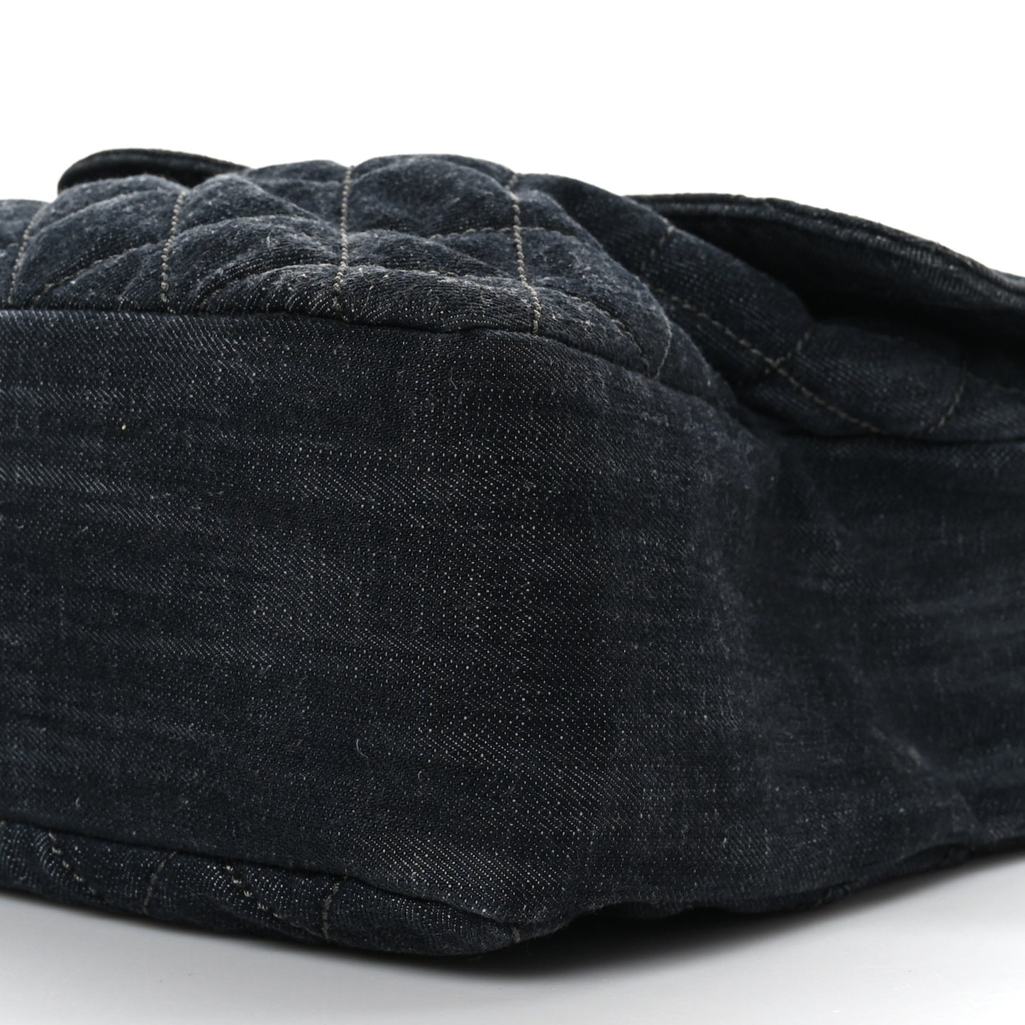 Denim Quilted Messenger Bag Dark Blue