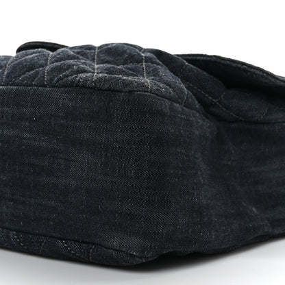 Chanel Denim Quilted Messenger Bag Dark Blue 9 of 9