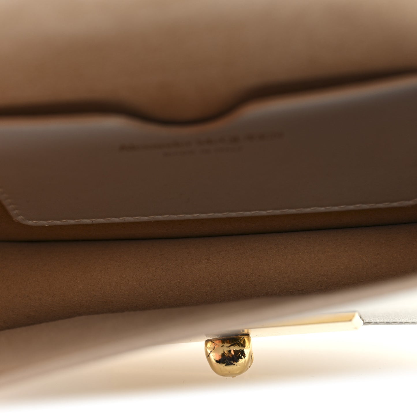 Calfskin Mini Skull Lock Shoulder Bag Deep Ivory