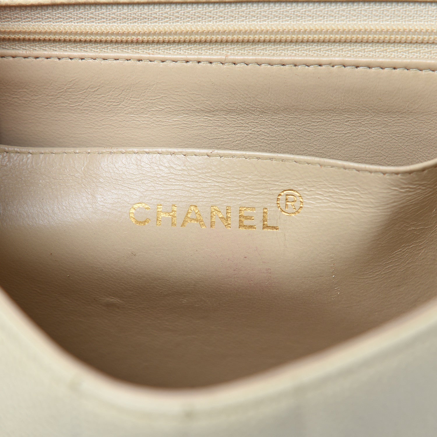 Chanel Caviar Vertical Quilted Small Single Flap Beige 6 of 19