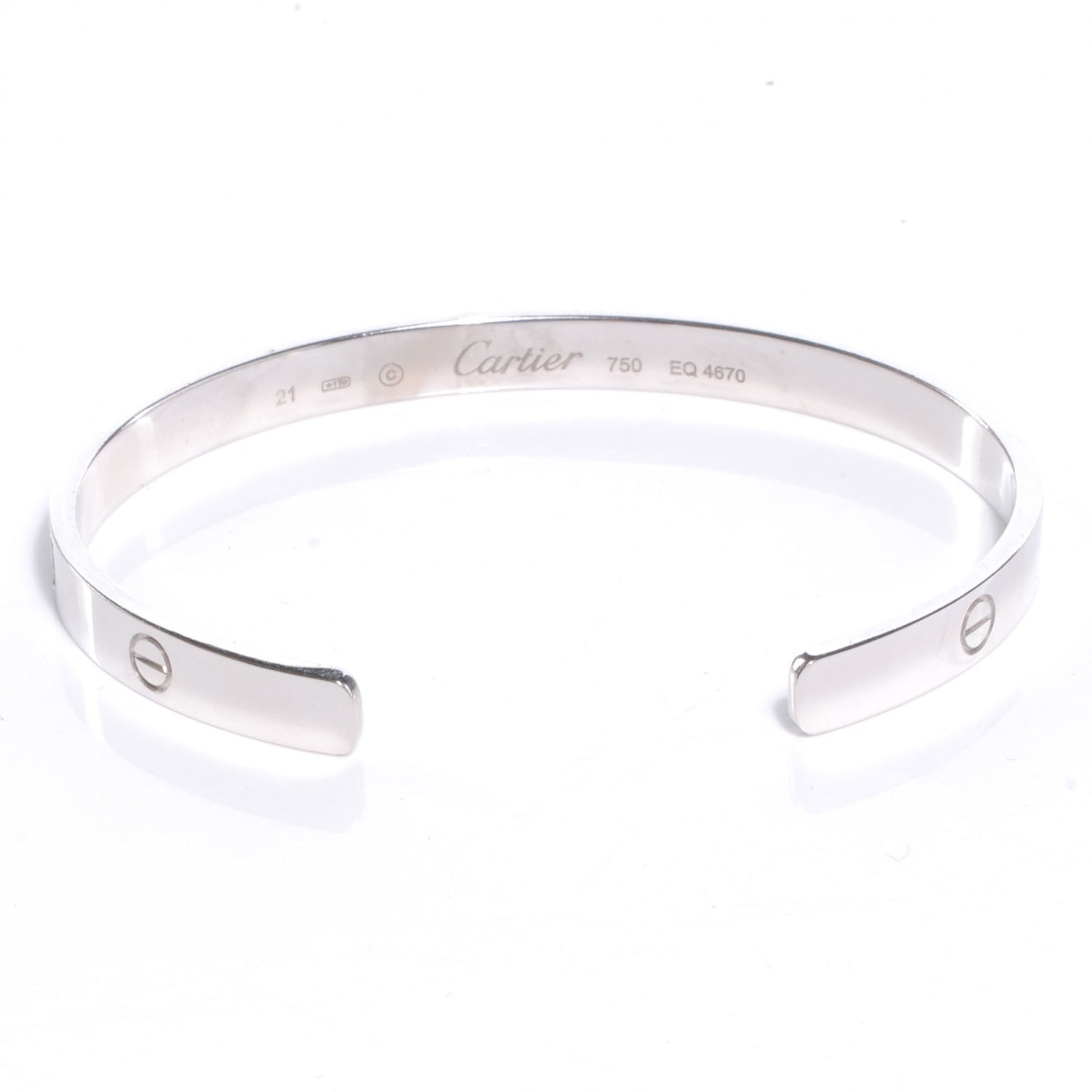 Cartier 18K White Gold LOVE Cuff Bracelet 21 4 of 5