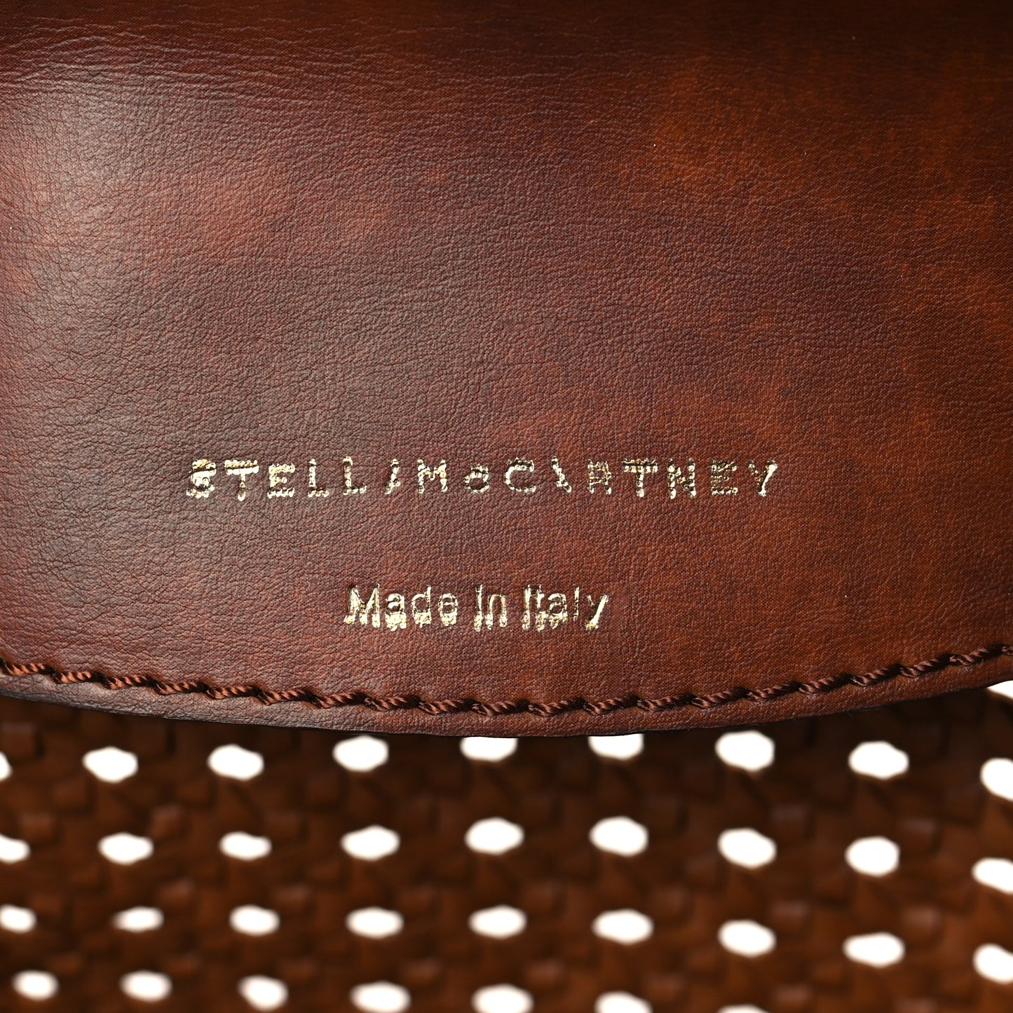 Faux Leather Woven Clutch Brown