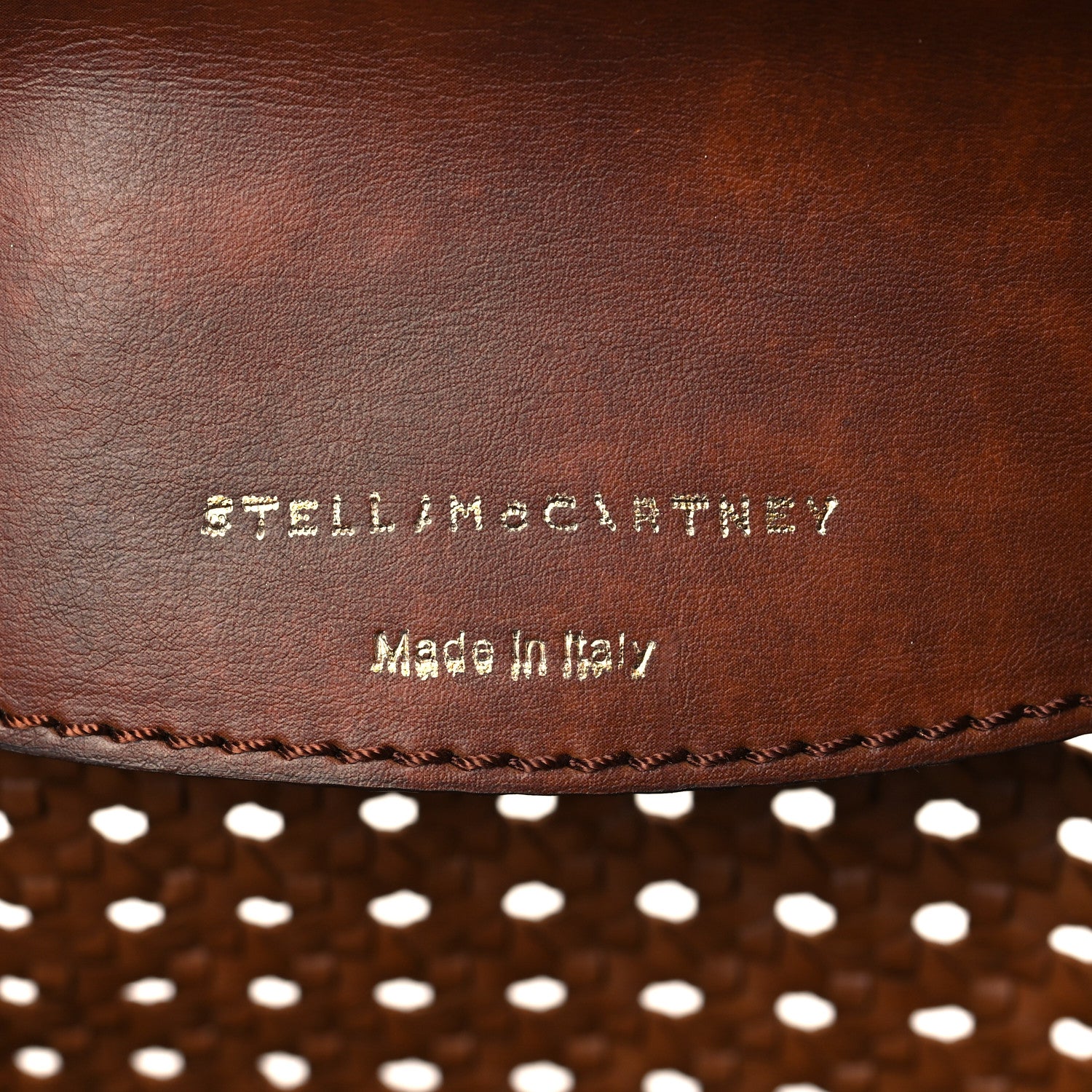 Stella McCartney Faux Leather Woven Clutch Brown 7 of 7