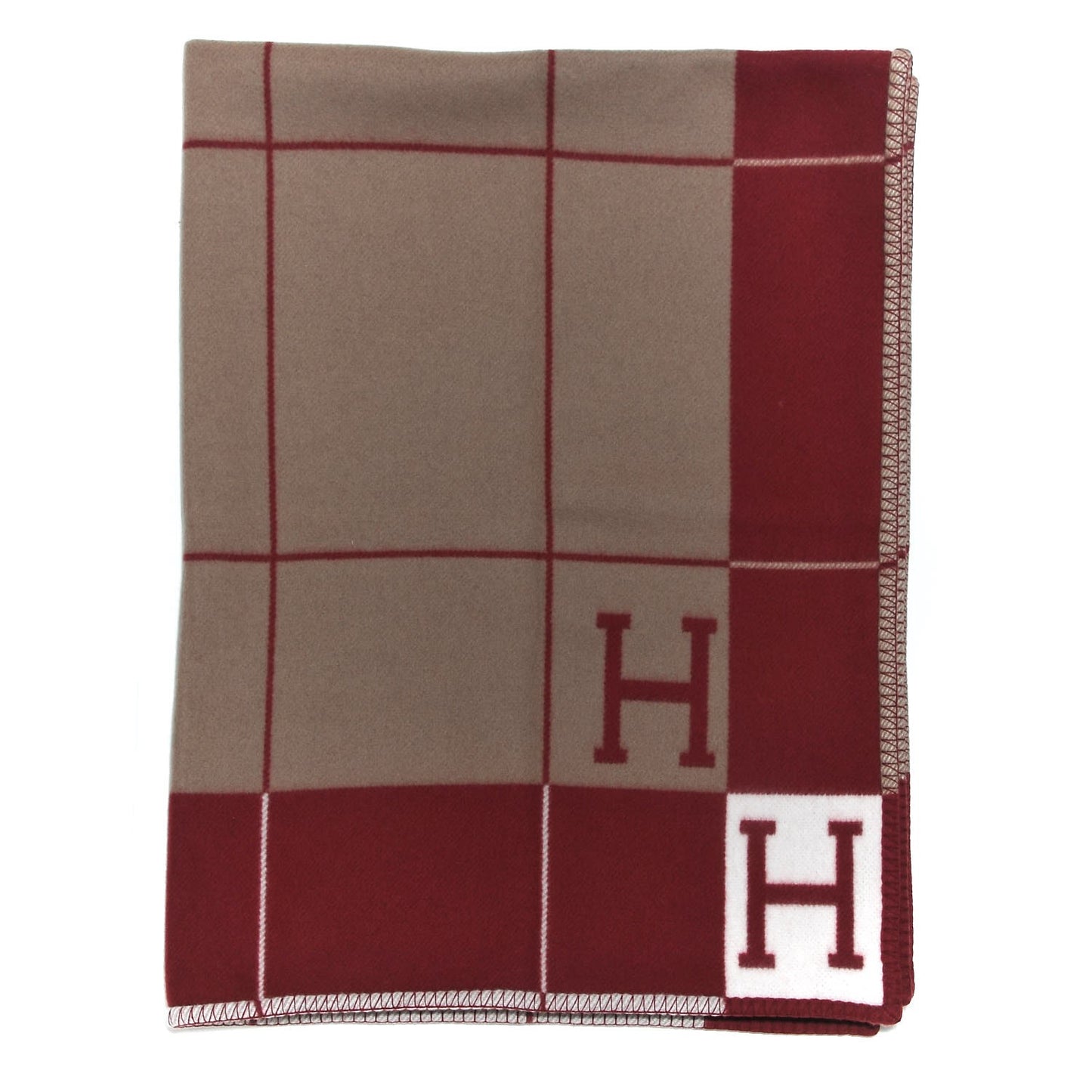 Wool Cashmere Avalon III Blanket Ecru Rouge H