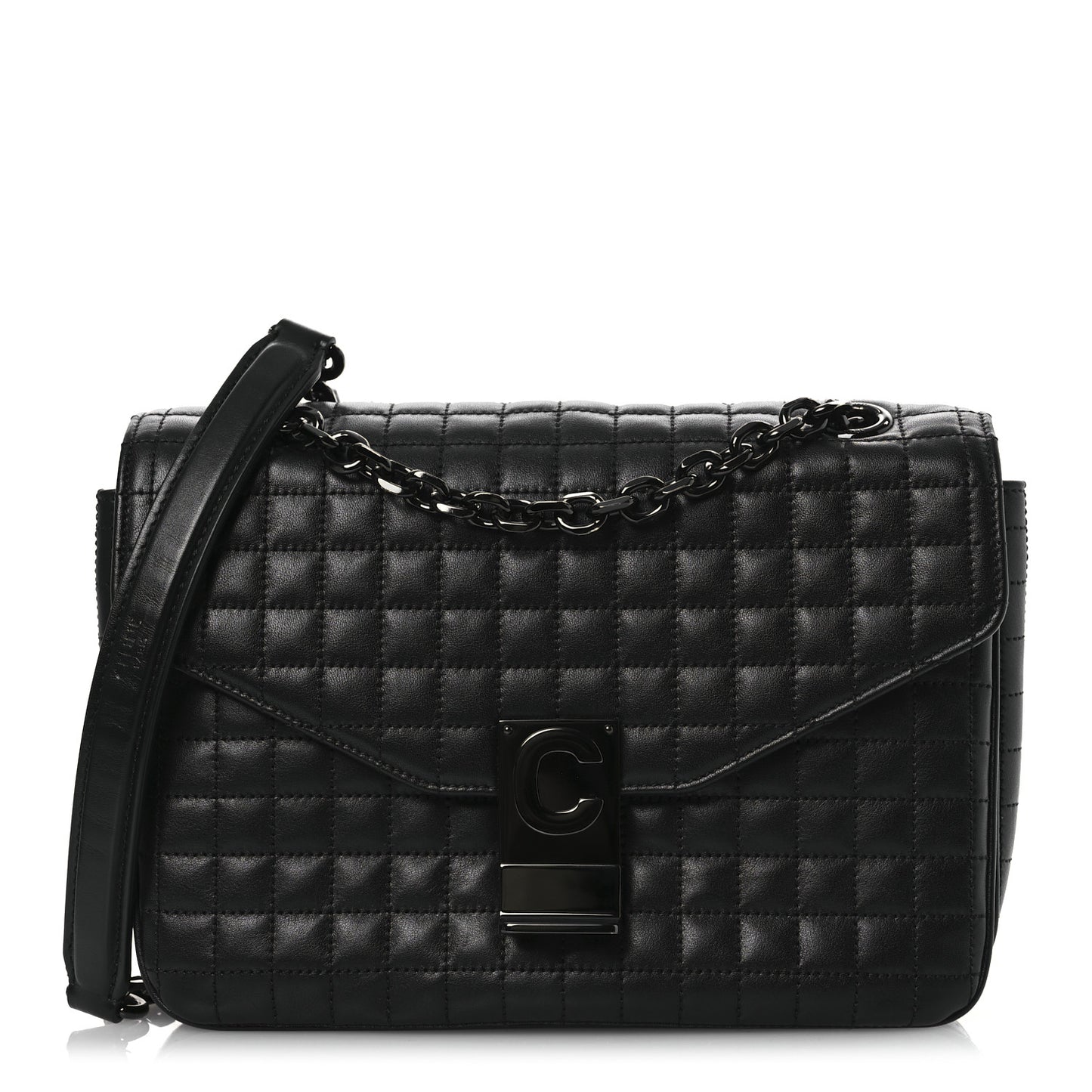 Calfskin Quilted Medium C Bag Black