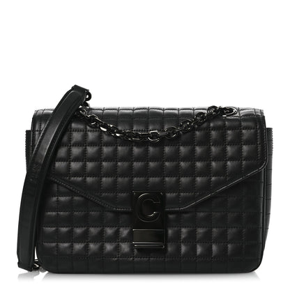 Celine Calfskin Quilted Medium C Bag Black 1 of 11