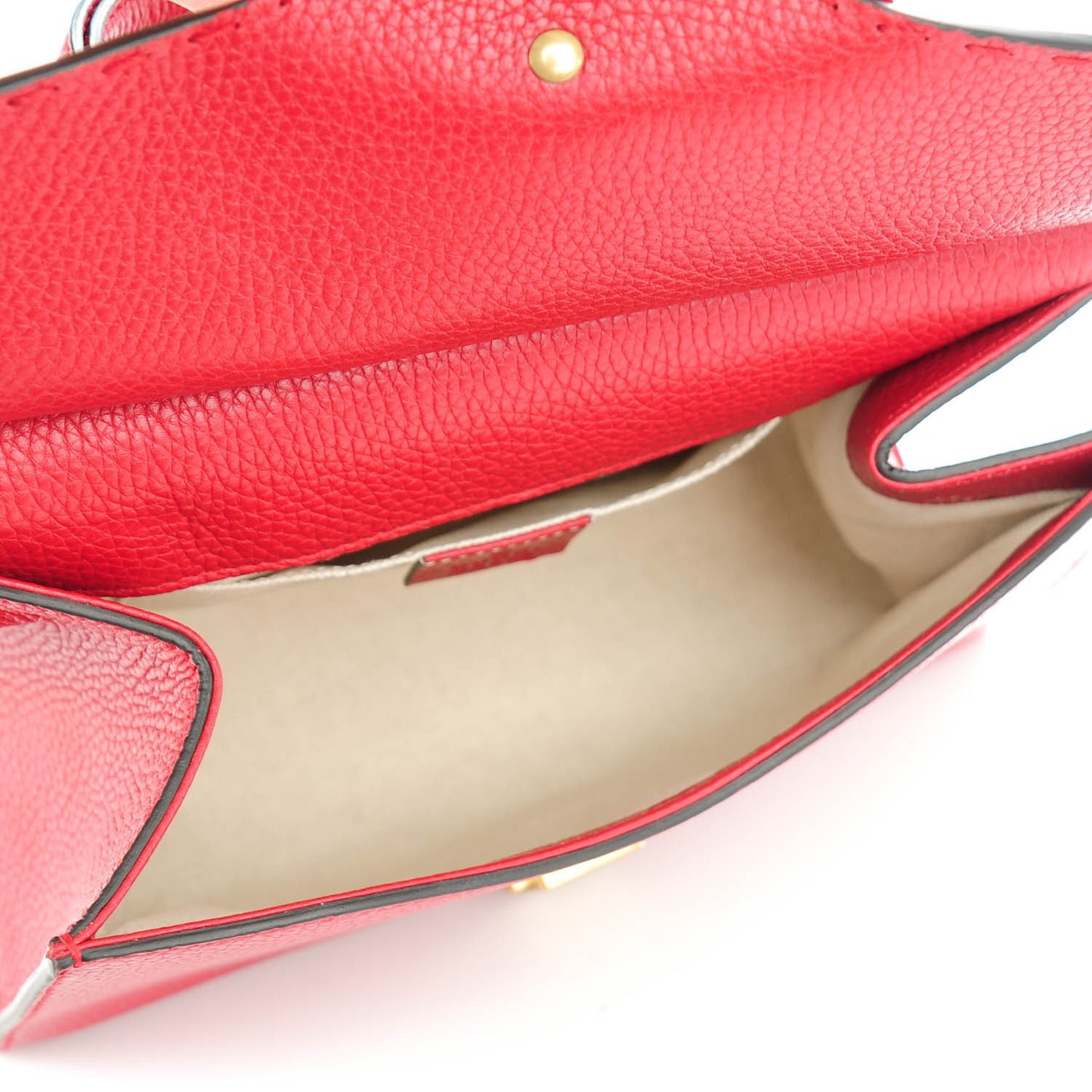 Calfskin Mini GG Marmont Top Handle Bag Vulcanic Red