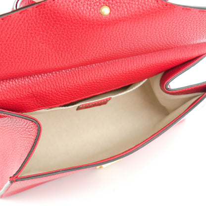Gucci Calfskin Mini GG Marmont Top Handle Bag Vulcanic Red 5 of 7