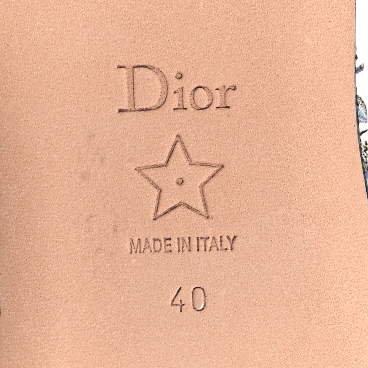 Christian Dior Canvas Embroidered Butterfly Dway Mules Slide Sandals 40 White Blue 8 of 9