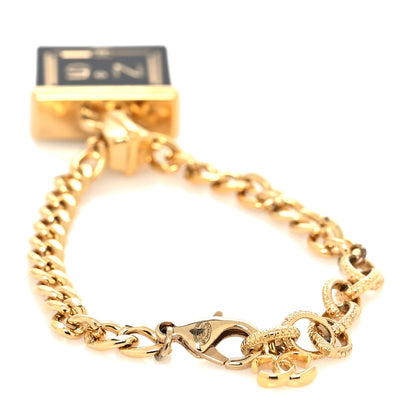 Chanel Metal Resin Crystal No 5 Bracelet Gold Black White 3 of 5