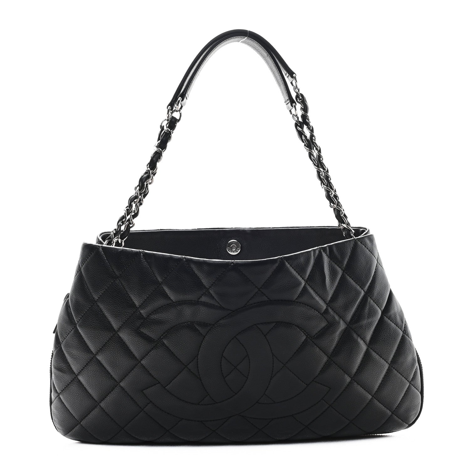 Chanel Caviar Quilted Expandable Zip Shoulder Bag Black 1 of 11
