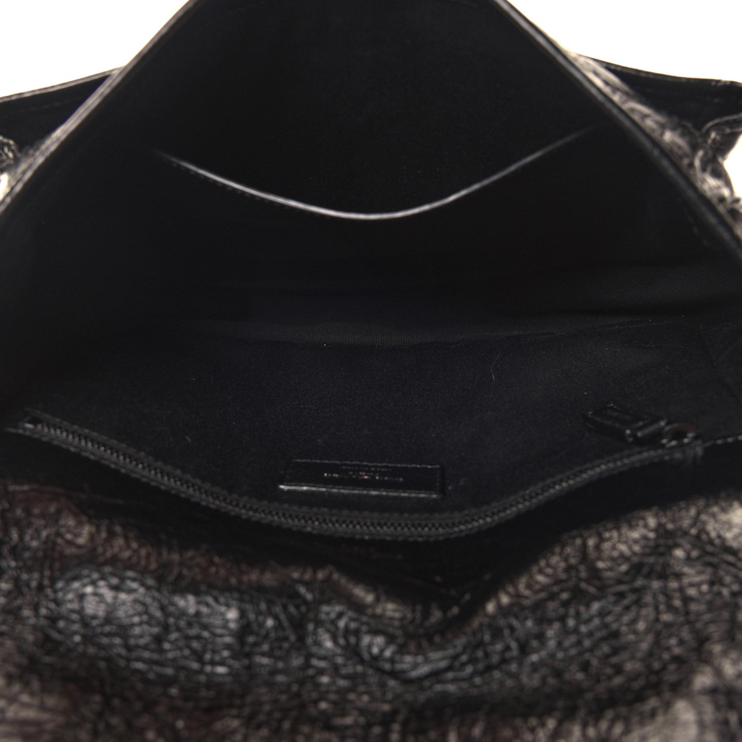 Crinkled Calfskin Matelasse Monogram Medium Niki Chain Satchel Black