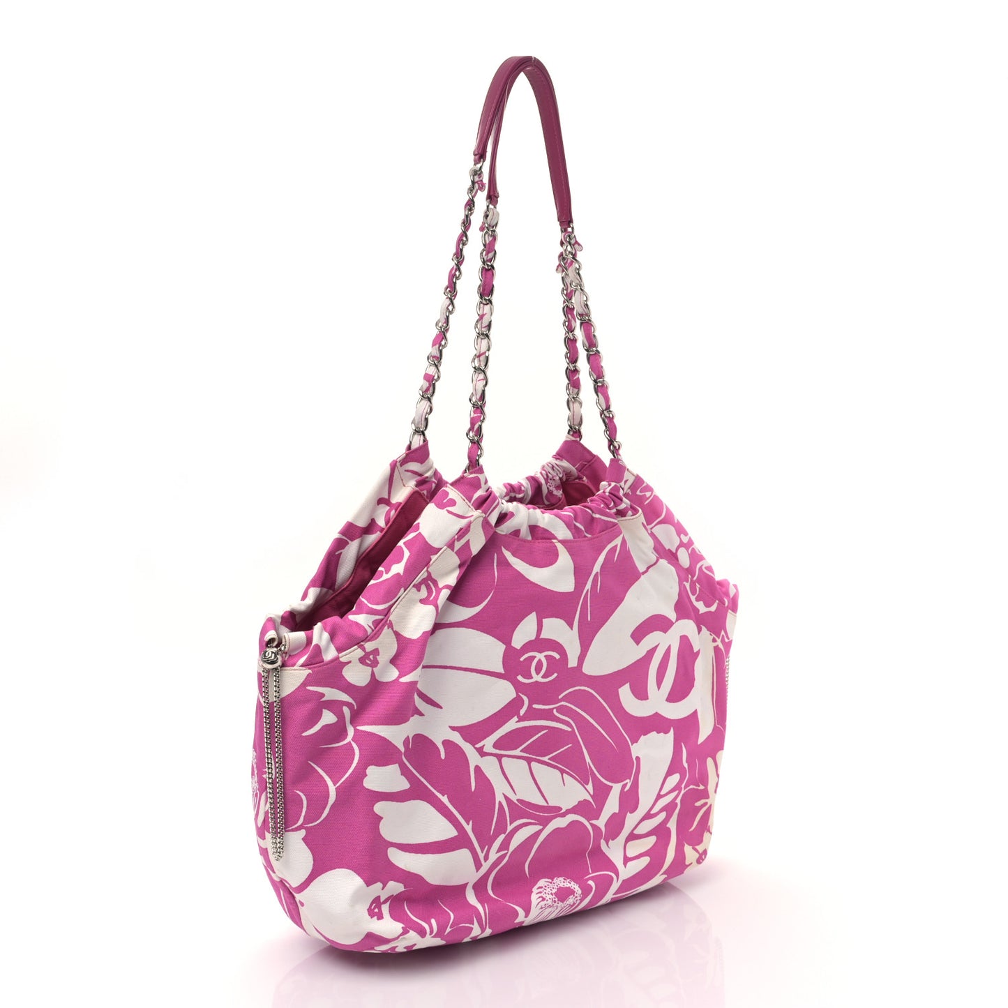 Canvas CC Coco Beach Shopping Tote Pink Ivory