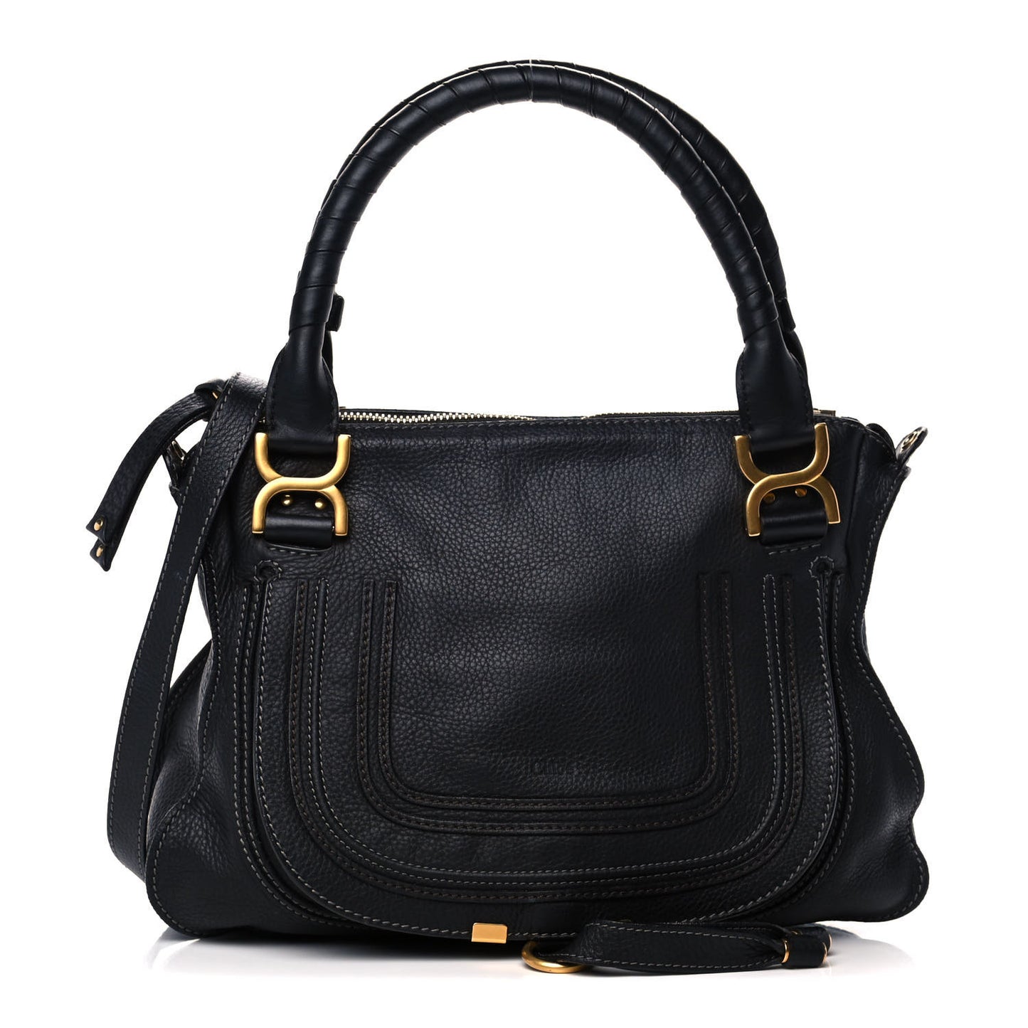Calfskin Medium Marcie Satchel Black