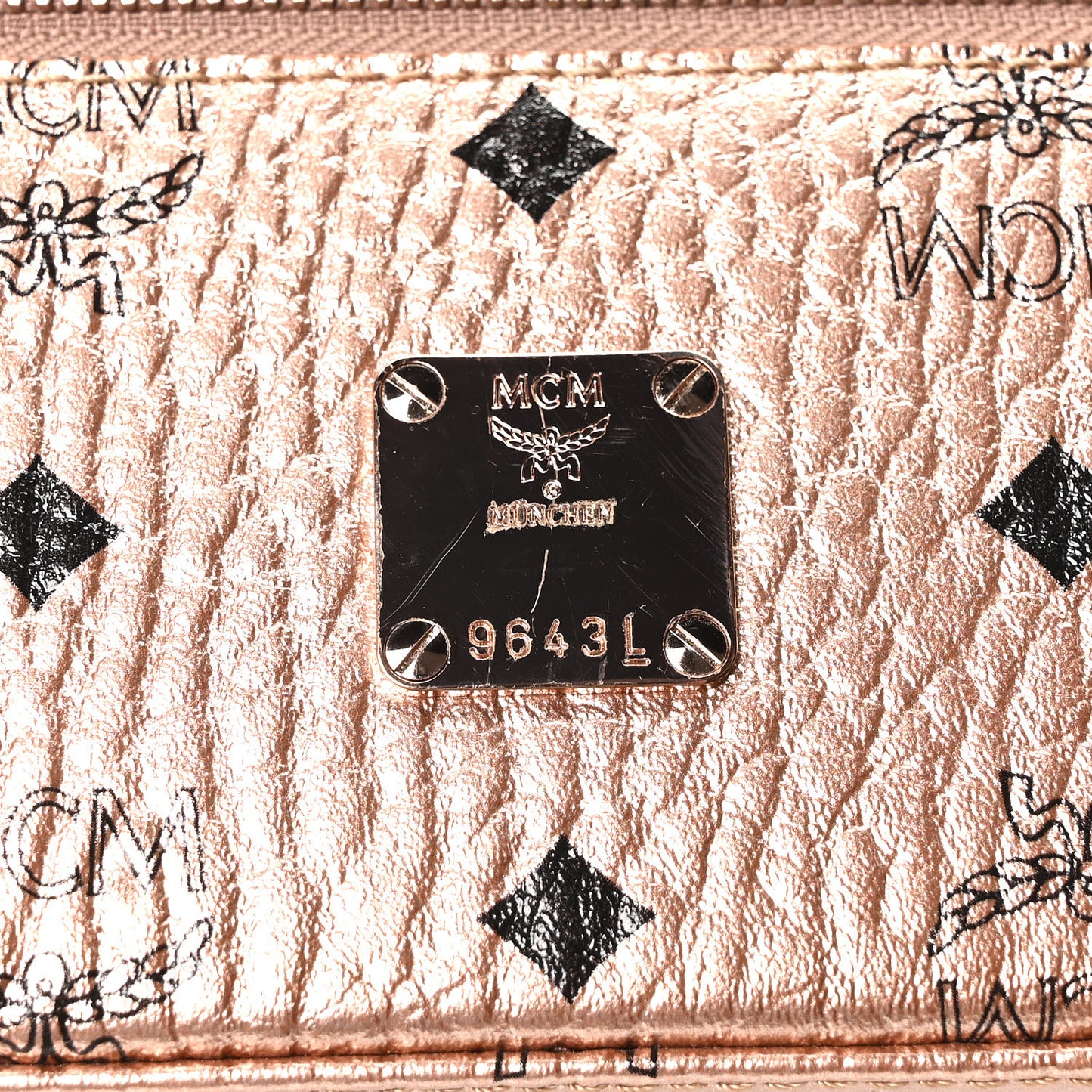 Metallic Visetos Vanity Case Champagne Gold