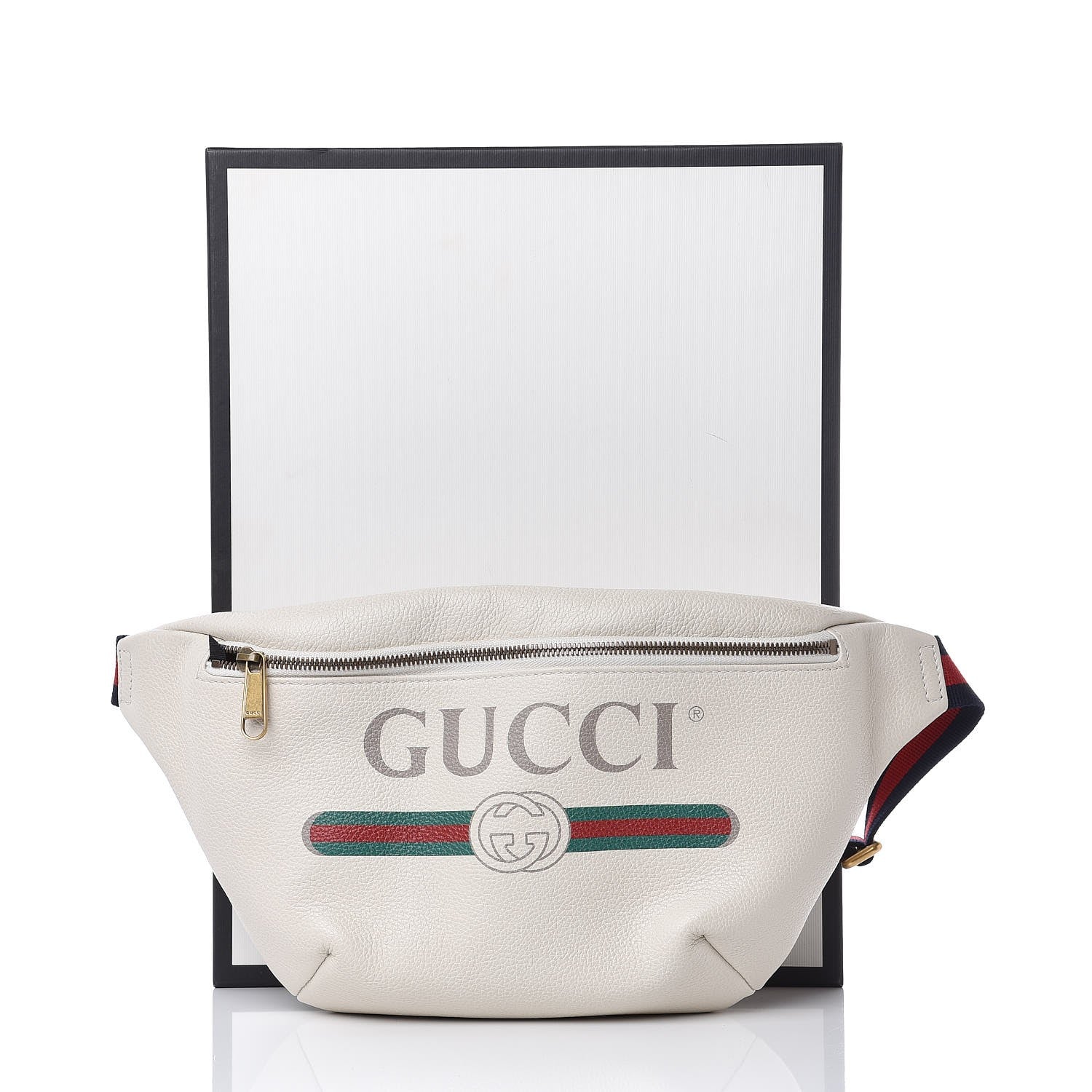 Gucci Grained Calfskin Logo Belt Bag White 8 of 8