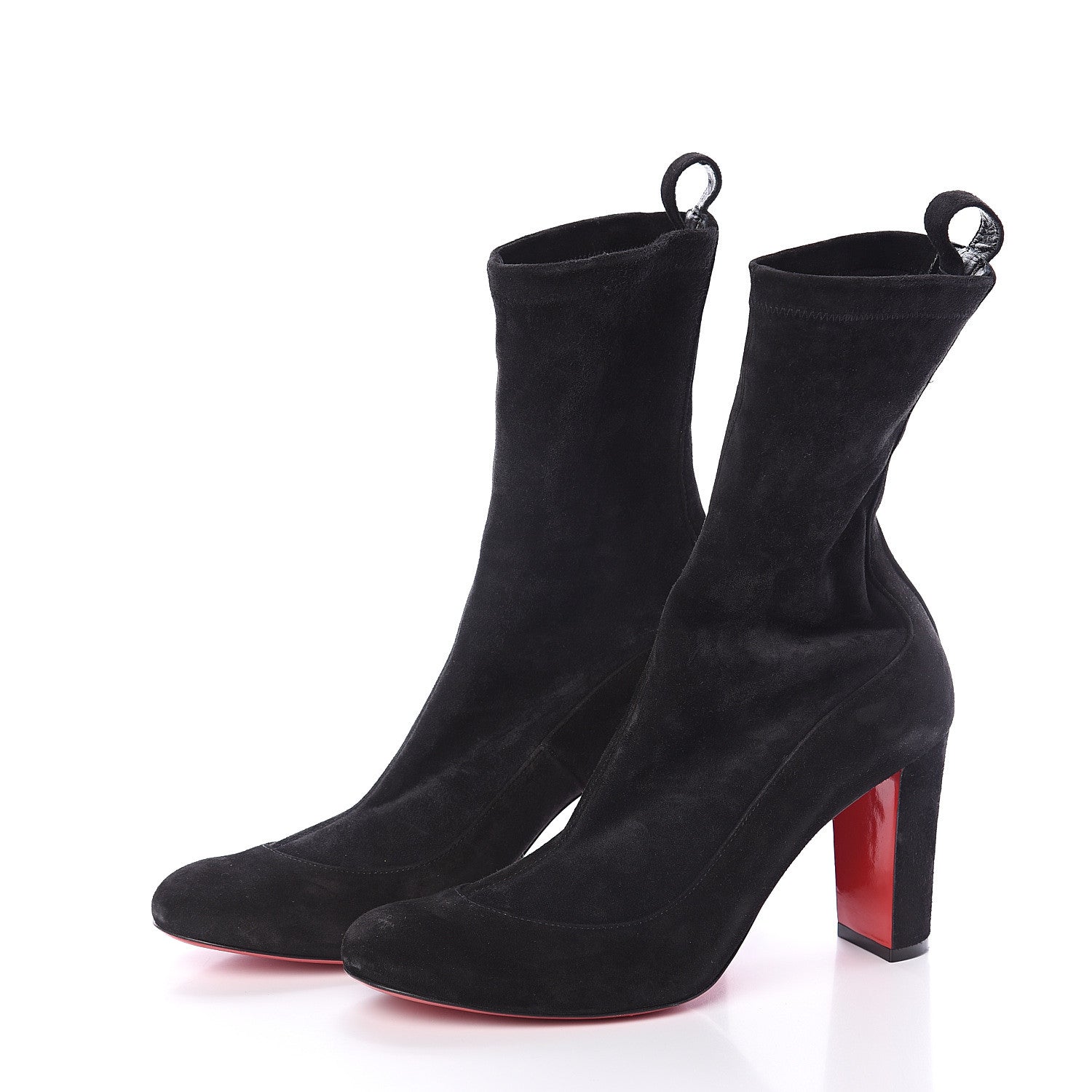 Christian Louboutin Veau Velours Stretch Gena 85 Bootie 38.5 Black 3 of 6