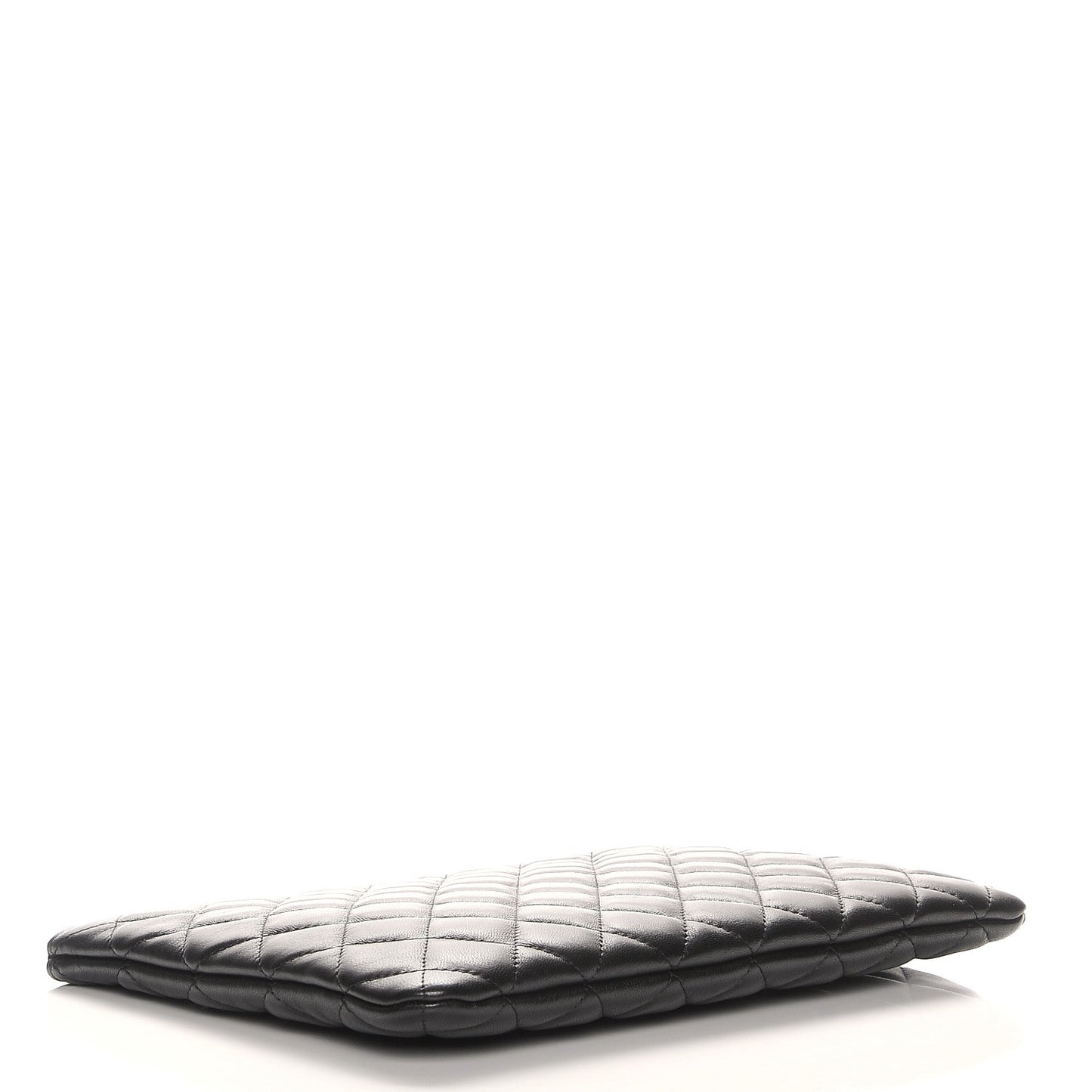 Lambskin Quilted Medium Cosmetic Case Black