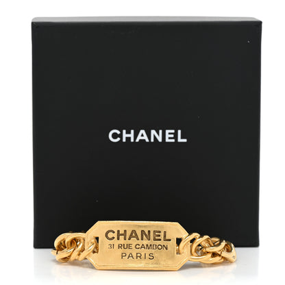 Chanel Metal 31 Rue Cambon Paris ID Chain Bracelet Gold 5 of 5