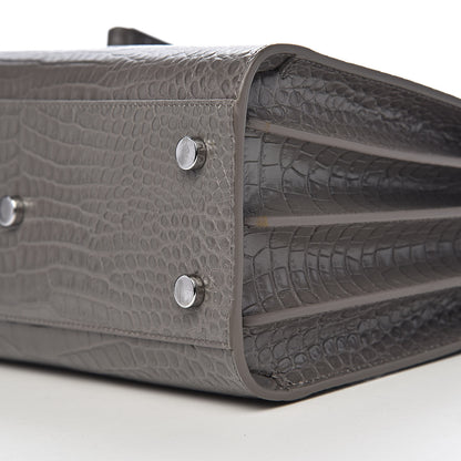 Saint Laurent Calfskin Crocodile Embossed Baby Sac De Jour Fog 8 of 9