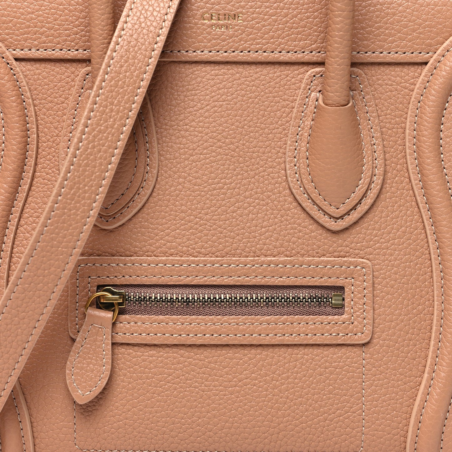 Drummed Calfskin Nano Luggage Desert Rose