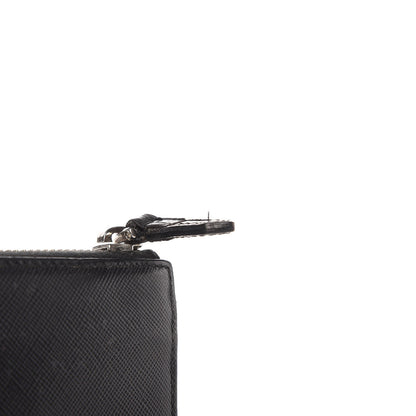 Prada Saffiano Zip Around Wallet Nero Black 9 of 13