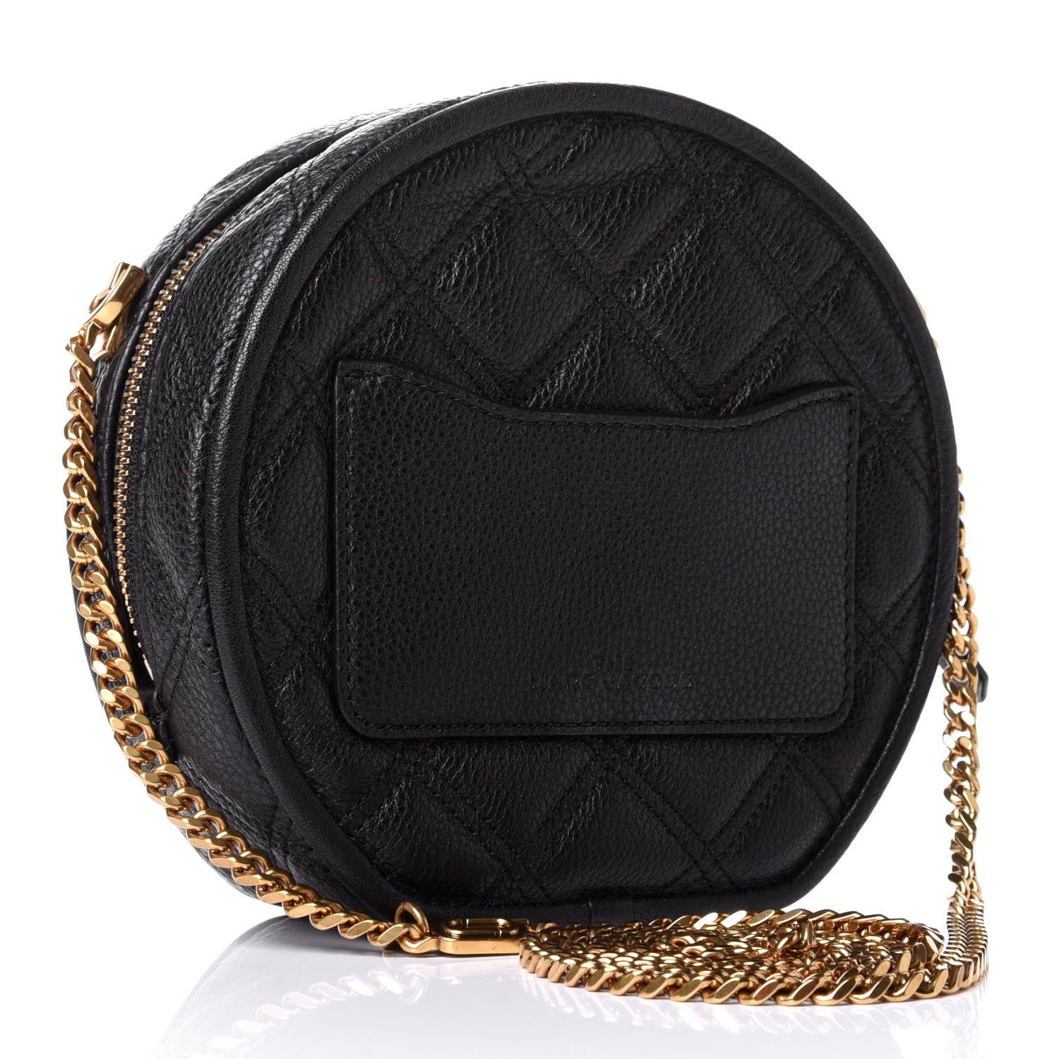 Marc Jacobs Grained Calfskin Quilted The Status Round Crossbody Black 2 of 5