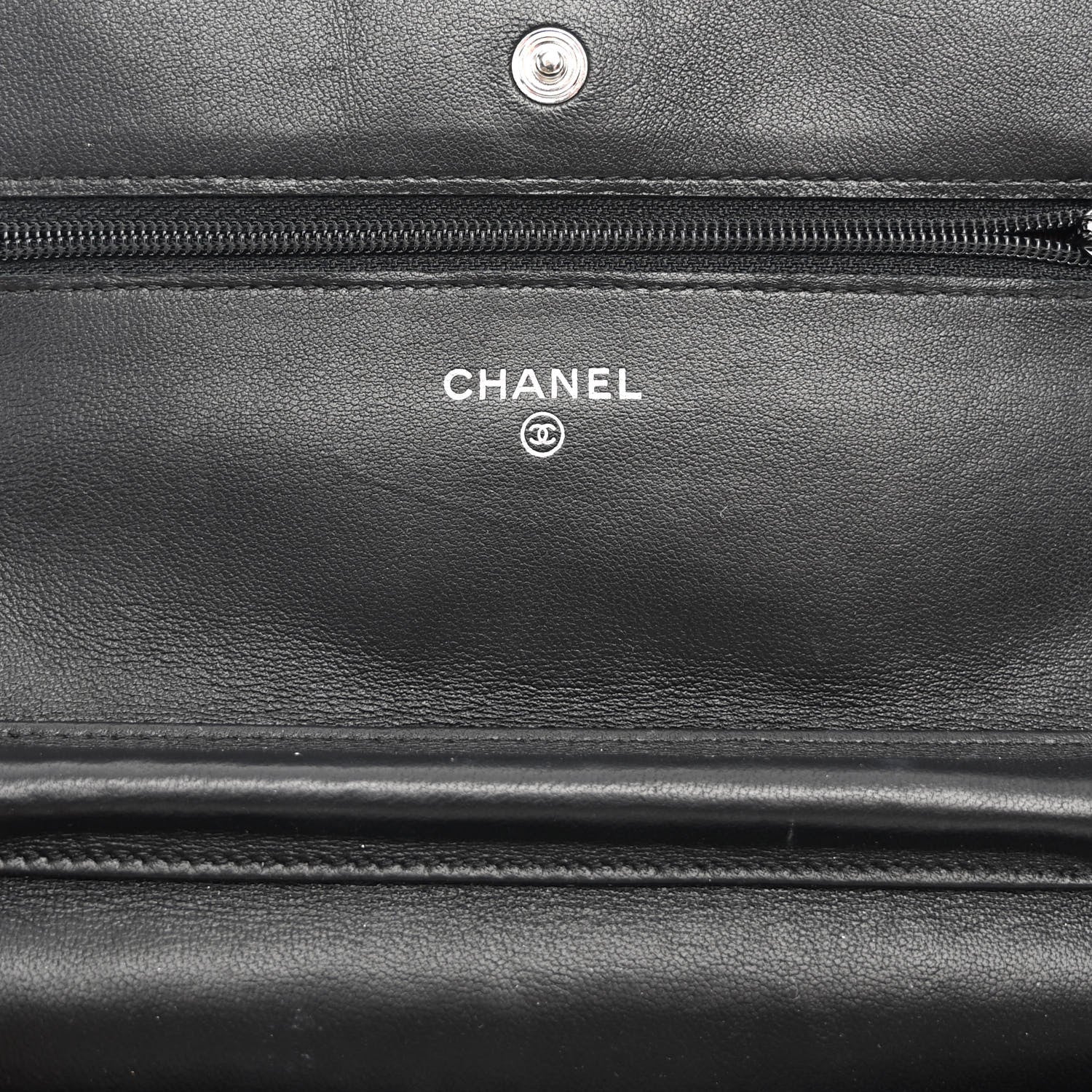 Chanel Lambskin Quilted Wallet On Chain WOC Black 6 of 12