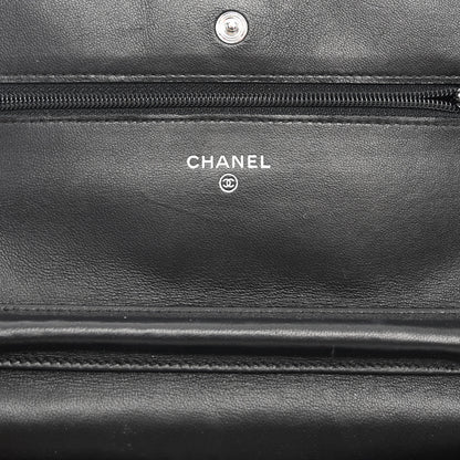 Chanel Lambskin Quilted Wallet On Chain WOC Black 6 of 12