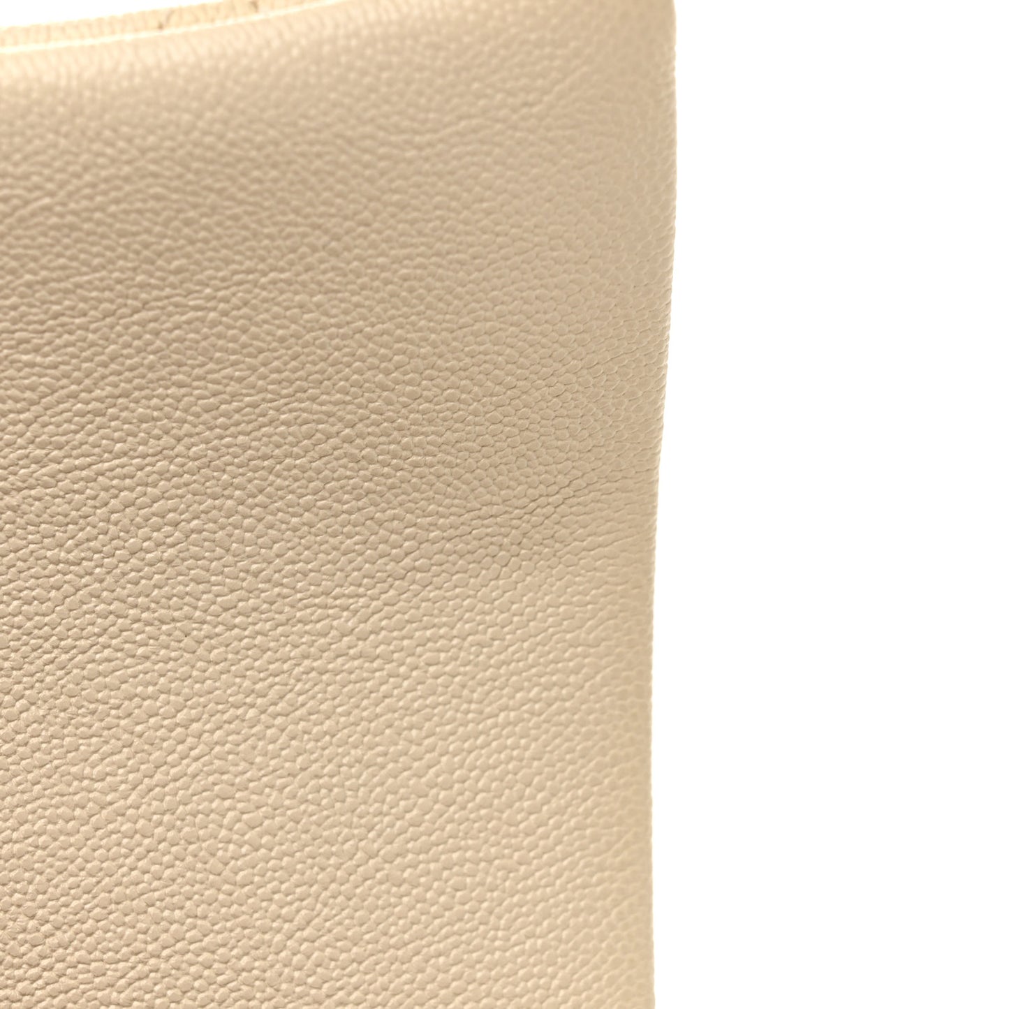 Caviar Quilted Mini Top Handle Rectangular Flap Beige