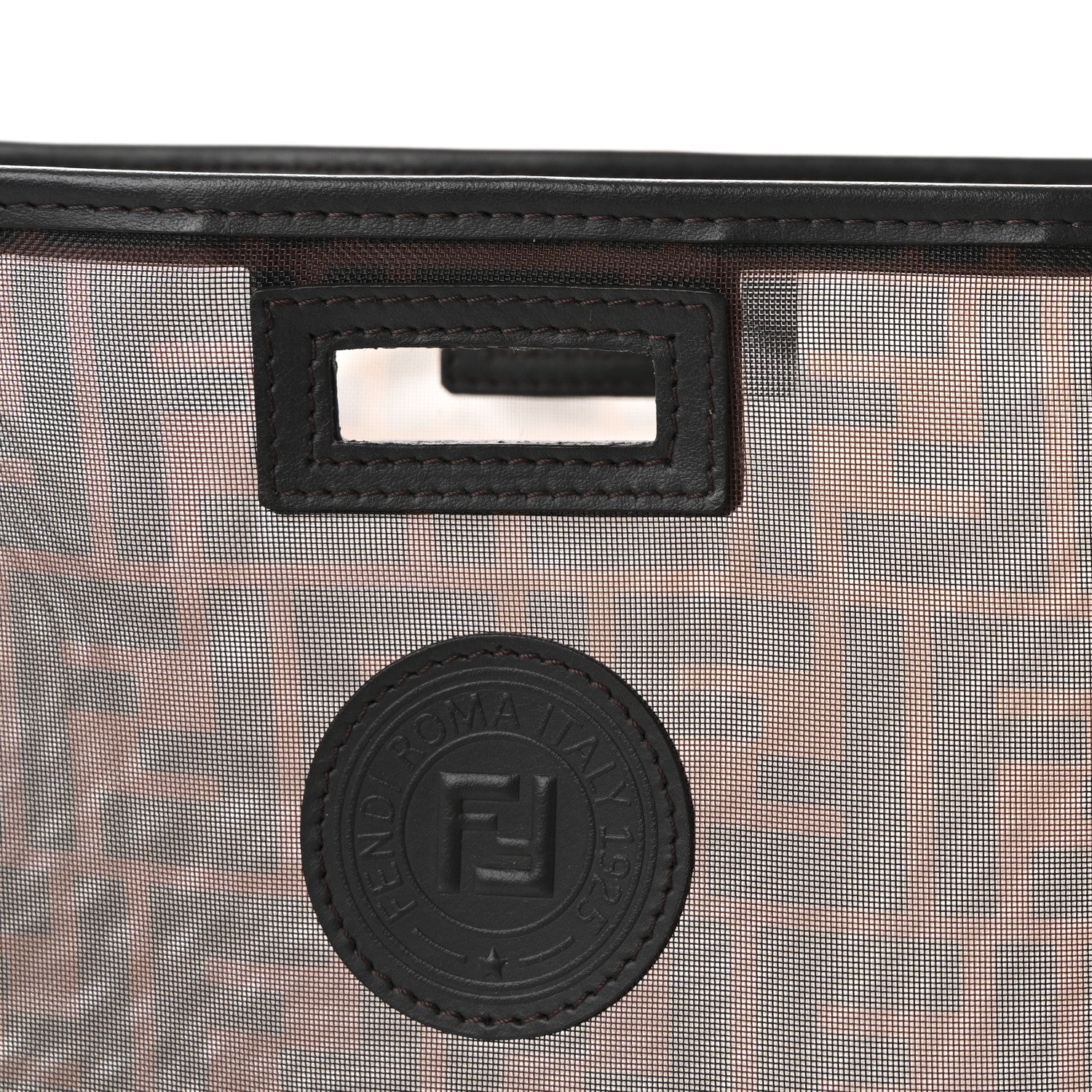 Fendi Mesh Vitello Century FF 1974 Medium Peekaboo Defender Cover Marrone Black Ebano 8 of 10
